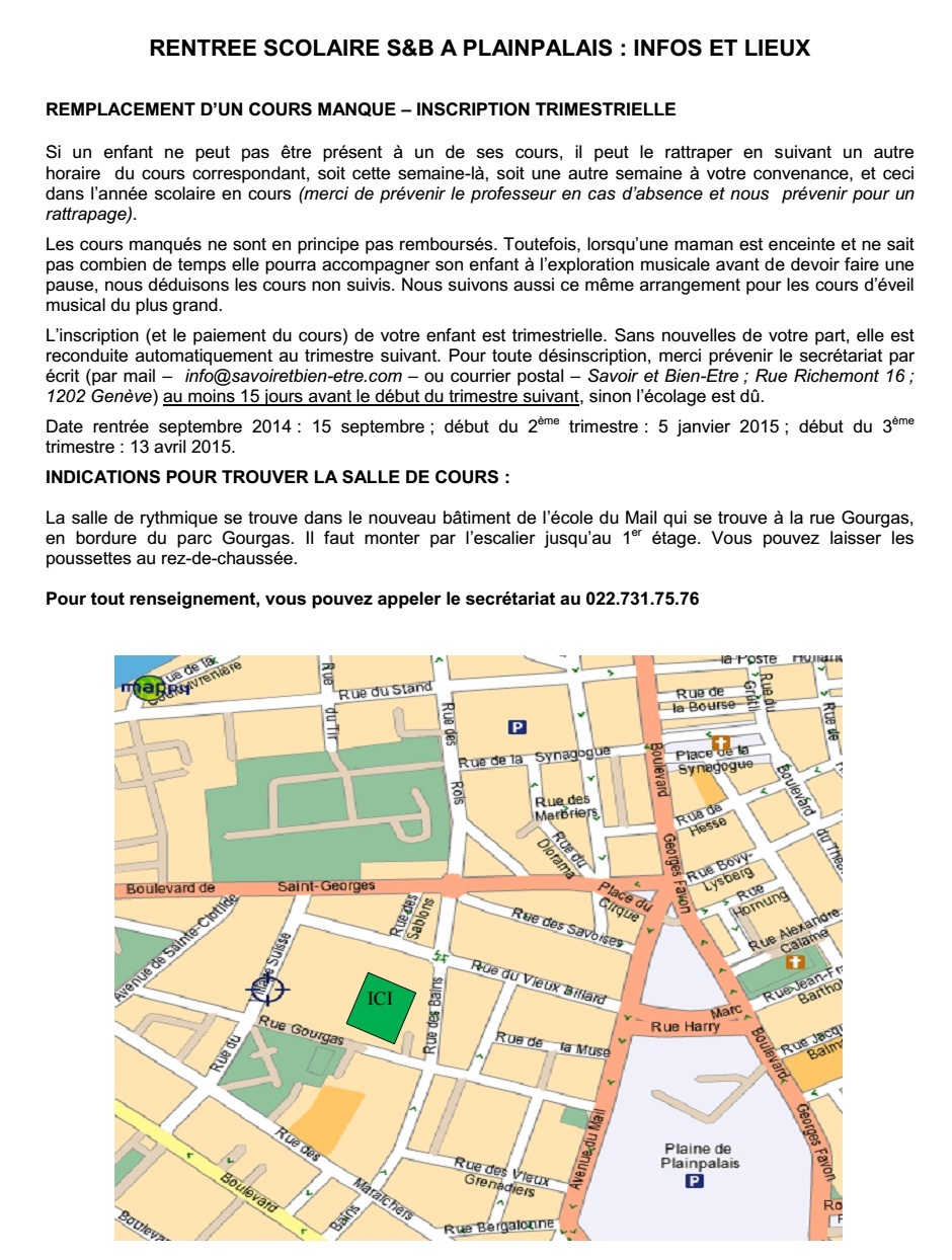 Plan de salle Plainpalais