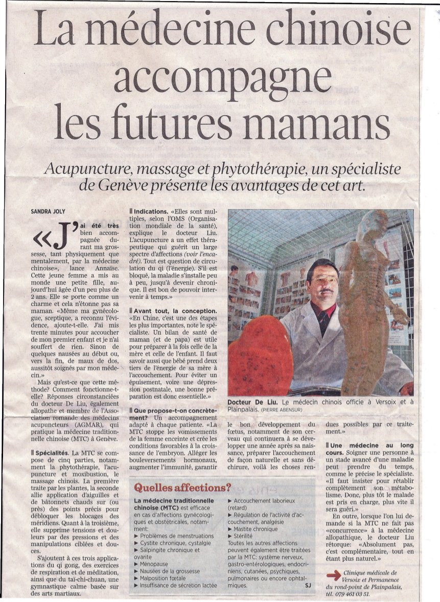 article de presse sur le Doctor Liu